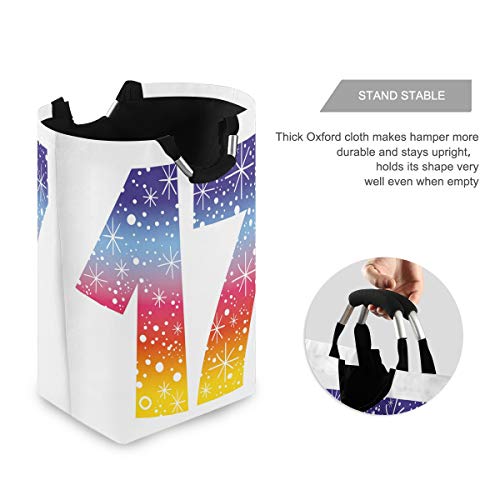 ZOMOY Impermeable Plegable Cestos para la Colada,Colorido Dulce diecisiete Fiesta impresión，Cajas de almacenaje Cestas de Tela para Guardar Organizadoras Juguetes Ropa