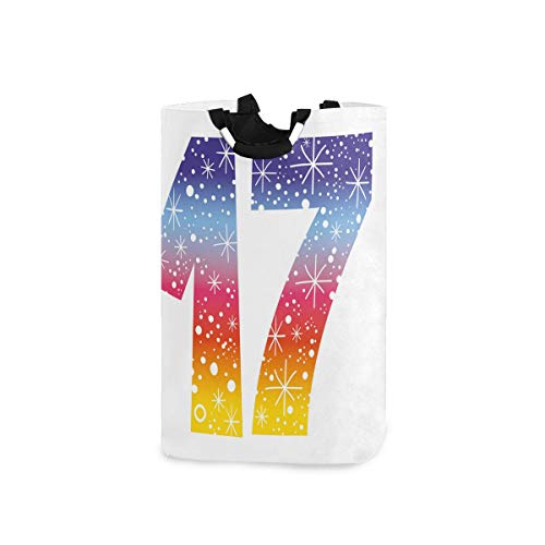 ZOMOY Impermeable Plegable Cestos para la Colada,Colorido Dulce diecisiete Fiesta impresión，Cajas de almacenaje Cestas de Tela para Guardar Organizadoras Juguetes Ropa