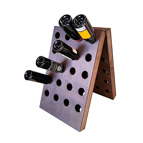 ZonaWine - Botellero de Suelo Tipo Pupitre Doble para 40 Botellas Vino y Cava Fabricado en España en Madera Oscura, Mide: 70/44/12 cm