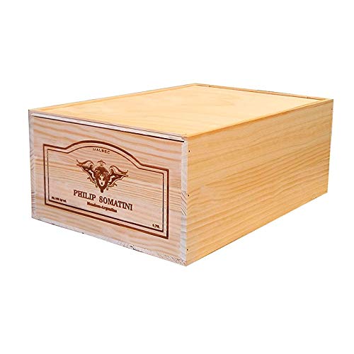 ZonaWine - Lote 4 Cajas de Madera para 12 Botellas de Vino/Logos Variados. Medidas: Alto 19/35/54 cm Fondo.