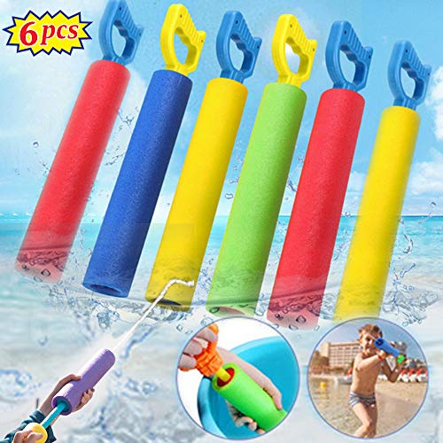 ZoneYan Pistola de Agua de Espuma, Pistola Acuatica, Super Pistola de Espuma, Pistola de Agua Juguete Niños Adultos, Pistola de Agua para Piscina, Water Gun Ideal para Batalla de Agua, Playa(6 Pcs)