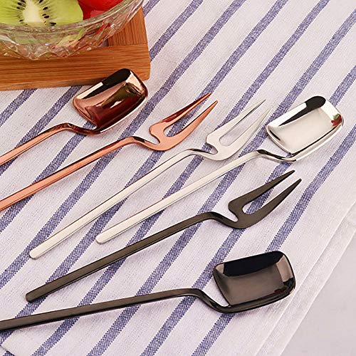 Zongha cucharillas largas Cuchara para Miel Chocolate Caliente en una Cuchara Cuchara de café Chocolate Caliente Cuchara Chocolate Cuchara Gold,Spoon&Fork