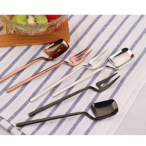 Zongha cucharillas largas Cuchara para Miel Chocolate Caliente en una Cuchara Cuchara de café Chocolate Caliente Cuchara Chocolate Cuchara Gold,Spoon&Fork