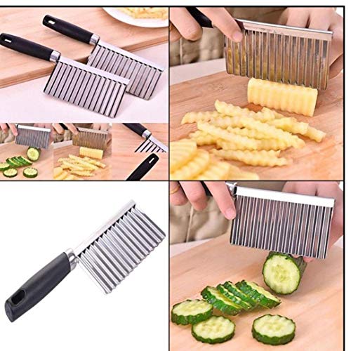 Zonster Cuchillo de Acero Inoxidable de la Patata de la Patata frita de la Pasta Vegetal Arruga Ondulada Cortador máquina de Cortar Frutas Cuchillo Cortador de Alimentos