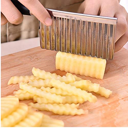 Zonster Cuchillo de Acero Inoxidable de la Patata de la Patata frita de la Pasta Vegetal Arruga Ondulada Cortador máquina de Cortar Frutas Cuchillo Cortador de Alimentos