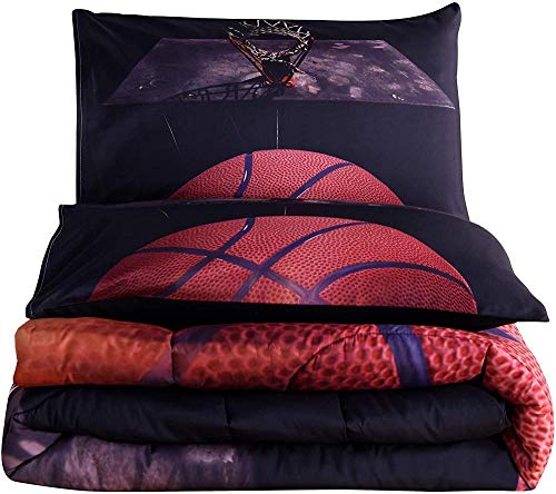 Zooseso® Juego de Funda nórdica 3D Deportes creativos Modernos con patrón de Bastidor de Baloncesto Diseño con Fundas de Almohada Juego de Fundas de Cama Juego de Fundas de edredón con Cremallera ocu