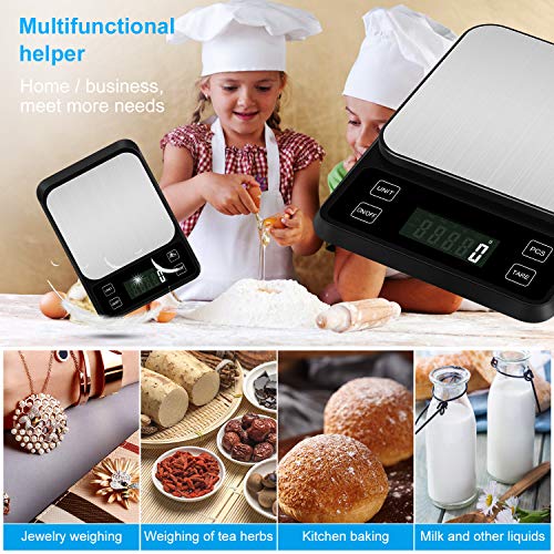 Zorara Balanza Cocina, 5kg/0.1g Báscula Digital para Cocina, Peso Cocina Digital, Peso Cocina, Vascula Cocina con Función de Tara, Báscula de Cocina Digital de Precisión con LCD Pantalla, Negro