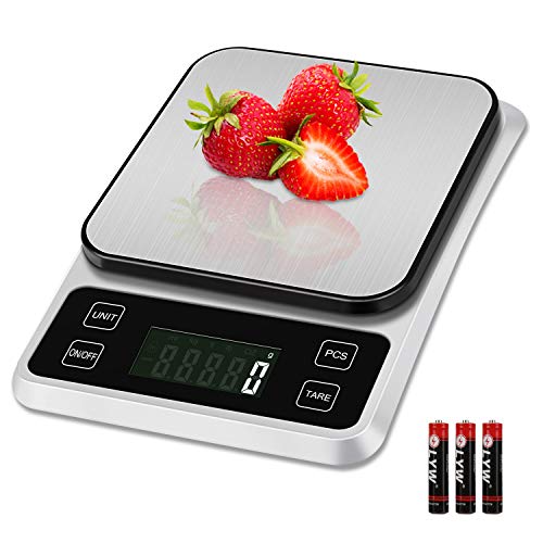 Zorara Balanza Cocina, 5kg/1g Peso Cocina Digital, Peso Cocina, Vascula Cocina, Pesos de Cocina Digitales, Báscula de Cocina Digital de Precisión con LCD Retroiluminación, Función de Tara, Plata