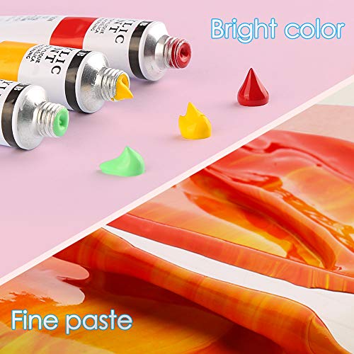 Zorara pintura acrilica para Pintar 24 Tubos de 12 ml, pintura acrilica manualidades, Pinturas Acrílicas Tubos de Pinturas Pigmento de Dibujo para Artista principiantes, Kit Pintura Acrilica