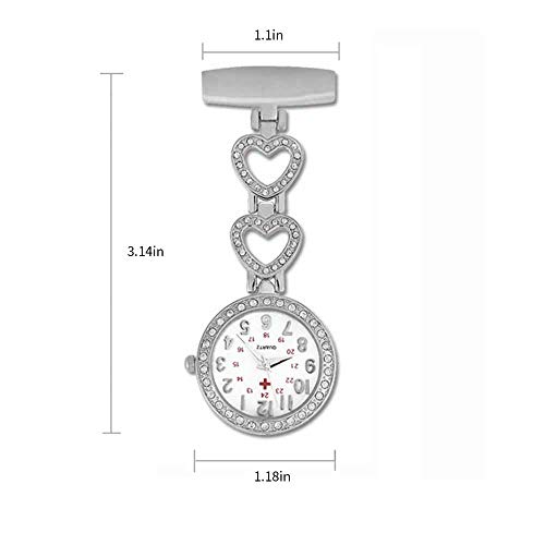 Zoyie Reloj Personalizado con Nombre de Enfermera para Mujer Reloj con Nombre Grabado Pin Colgante Relojes de Bolsillo con Clip con Diamantes de imitación Regalo significativo para Damas