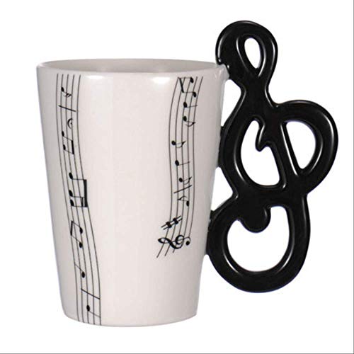 ZPF Copa  Guitarra Taza de cerámica Personalidad Nota musical Jugo de leche Taza de limón Café Taza de té Oficina en el hogar Drinkware Regalo único   como imagen