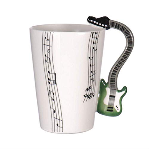 ZPF Copa  Guitarra Taza de cerámica Personalidad Nota musical Jugo de leche Taza de limón Café Taza de té Oficina en el hogar Drinkware Regalo único   como imagen