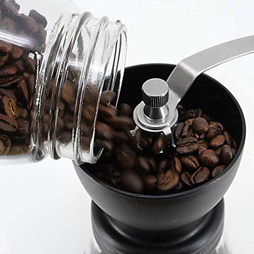 ZPPZ Molinillo de café Manual, Ajustable Mini Molino de Café Profesional Molinillo de Manivela con Rebabas de Cerámica para Café Espresso para el hogar, la Oficina, Viajes