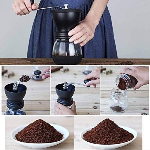 ZPPZ Molinillo de café Manual, Ajustable Mini Molino de Café Profesional Molinillo de Manivela con Rebabas de Cerámica para Café Espresso para el hogar, la Oficina, Viajes