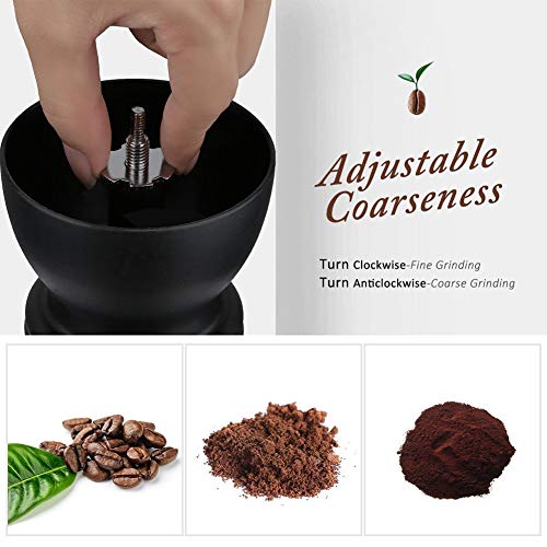 ZPPZ Molinillo de café Manual, Ajustable Mini Molino de Café Profesional Molinillo de Manivela con Rebabas de Cerámica para Café Espresso para el hogar, la Oficina, Viajes