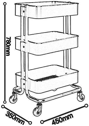 ZRABCD Carretilla Servicio Carro Herramienta Salón Banco de Trabajo Móvil,Banda Brazo Ruedas Acero Inoxidable Multifunción Carretilla,por Salón de Belleza Barbería Hotel Práctico/Neg