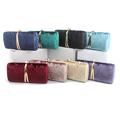 ZTDXCL Bolsas De Embrague para Mujer Velvet Bolsa De Cena Fiesta Banquete Novia Boda Fiesta De Baile Bolso De Noche, Polvo De Pasta De Frijoles