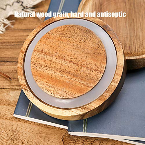 ZUOQUAN Tarros De Vidrio, con Tapa Hermética De Madera Bambú, para Almacenaje Y Conservar Alimentos, Tarro De Granos De Café Recipiente Hermetico, para Conservas Envases Cristal Alimentos, 350ML