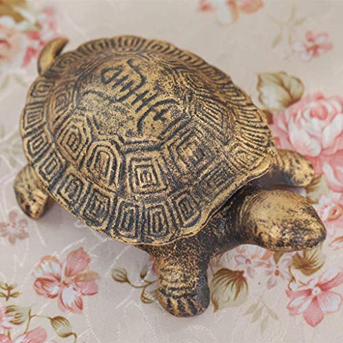 ZUQIEE Cenicero Nostálgico Creativa Personalidad de la pequeña Tortuga con Tapa de Almacenamiento de contenedores decoración Retro de Hierro Fundido Ornamentos dominantes Caja Cenicero