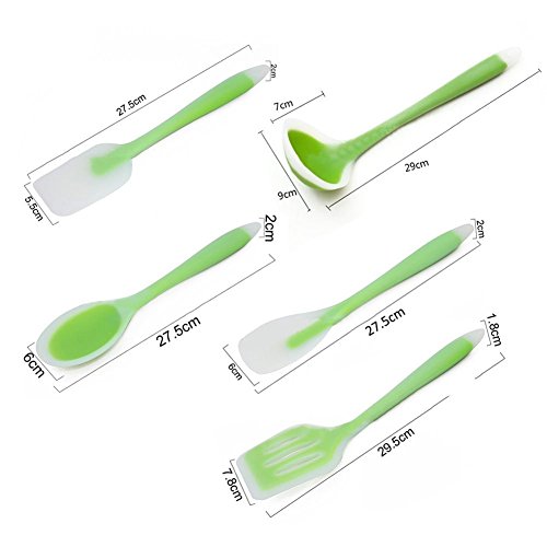 ZWANDP Utensilios para hornear de silicona menaje de cocina antiadherente kit de herramienta 5, que no se rayan utensilios de cocina, juego de utensilios de cocina antiadherente