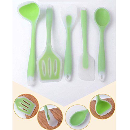 ZWANDP Utensilios para hornear de silicona menaje de cocina antiadherente kit de herramienta 5, que no se rayan utensilios de cocina, juego de utensilios de cocina antiadherente