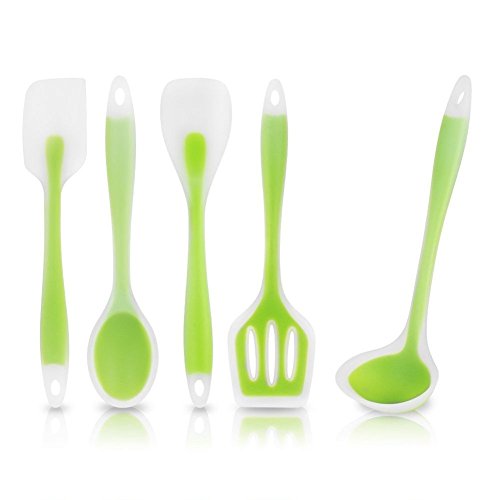 ZWANDP Utensilios para hornear de silicona menaje de cocina antiadherente kit de herramienta 5, que no se rayan utensilios de cocina, juego de utensilios de cocina antiadherente