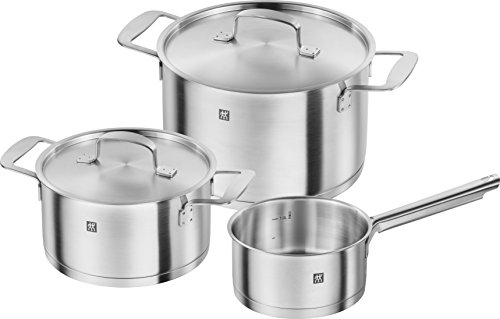 Zwilling 66380-000-0 - Batería de Cocina de Acero Inoxidable Mate, Juego de 3 Piezas