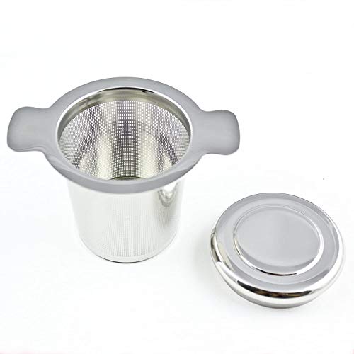 ZWOOS Filtro para el té, Infusor de Té Acero Inoxidable con Tapa para Tazas de Té, Tétera