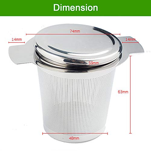 ZWOOS Filtro para el té, Infusor de Té Acero Inoxidable con Tapa para Tazas de Té, Tétera