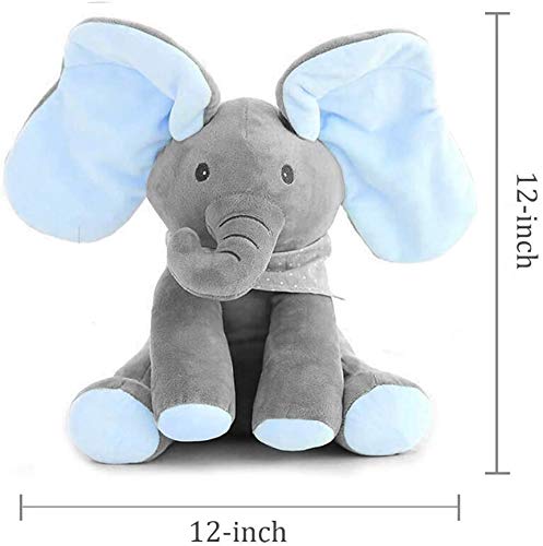 ZXYSHOP Elefante Peluche de Juguete Música Elefante del Juguete de Felpa para Niño Jugar al Escondite Elefante Juguetes Gran niños y Adultos Grey