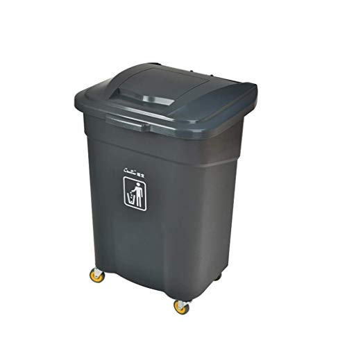 ZXYY Cubos de Basura extraíbles Contenedor de Basura de plástico multifunción con Tapa Saneamiento Ruedas de Basura Cubo de Basura Grande multifunción para Exteriores (Tamaño: 60L)