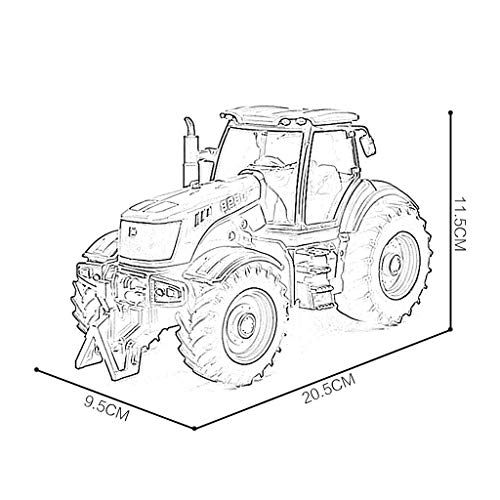 ZY Car Model Tractor Simulación de aleación de fundición a presión de Joyas de Juguete colección de Coches de Ingeniería joyería 20.5x9.5x11.5CM (Color: Naranja) LOLDF1 (Color : Green)