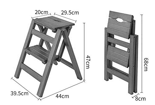 ZYC-WF Paso de Heces para Adultos 2 Paso Plegable Portátil de Escalera de Madera Del Asiento Versátil Inicio Cocina Baño Silla Mobiliario de Oficina / H4 / H4