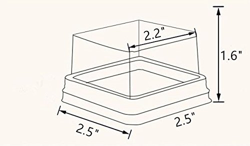 ZYMY - 50 cajas de plástico compuestas de base y cúpula transparente para magdalenas, galletas o muffins, ideales para obsequios de boda y cumpleaños 80 g de oro.