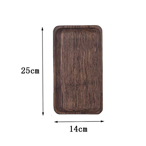 Zyrtp - Bandeja de Madera Rectangular Antideslizante multifunción, Bandeja de Madera Maciza, Juego de té, bandejas para restaurantes, hoteles, para Servir, 25 * 14 * 2cm