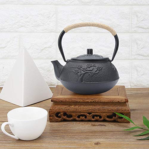 0.9L Tetsubin negro japonés Tetera de hierro fundido Tetera Juego de té Tetera Infusor Suministros para el hogar Casa de té