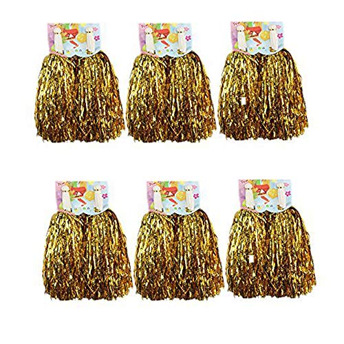 1 docena de pompones Crivers, 12 pompones de animadora para bailar y deportes, dorado