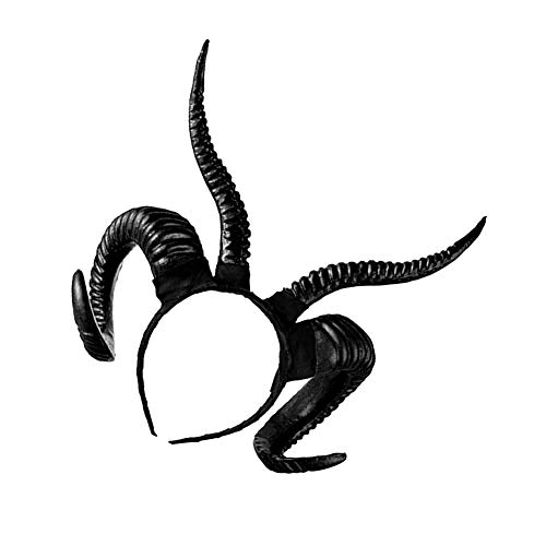 1 Juego De Halloween Accesorio Del Pelo Creativo Ovejas De Cuerno En Forma De Sombreros Y Gorros Mano Bricolaje Puntales Portátil Hairband Cosplay Accesorios Demonio Mal Diadema Negro