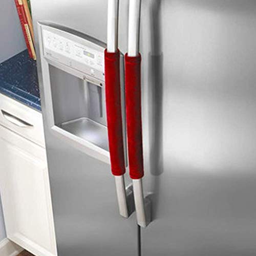 1 par de manillas para puerta de refrigerador con funda protectora, guantes ajustables y duraderos, práctica herramienta de cocina Tamaño libre gris