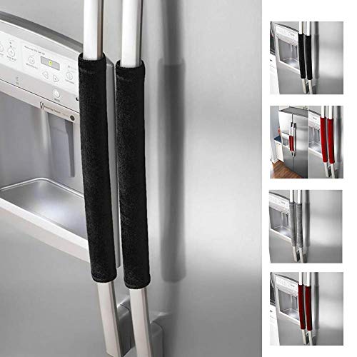 1 par de manillas para puerta de refrigerador con funda protectora, guantes ajustables y duraderos, práctica herramienta de cocina Tamaño libre gris