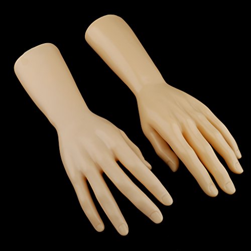 1 Par de Maniquí Masculino Modelo de Mano Estante de Exhibición Soporte de Joyas, Relojes, Anillos, Brazaletes, Guantes - Color de Piel