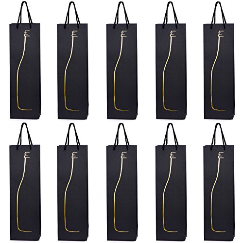 10 bolsas para botellas, bolsas de regalo para vino, prosecco y champán 40 x 12 x 9 cm - Silueta