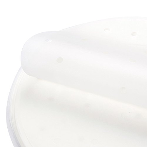 100 Count perforado pergamino papel Liners – Olla vaporera de bambú papel de pergamino para ollas de (25,4 cm, bambú y aire freidoras, color blanco