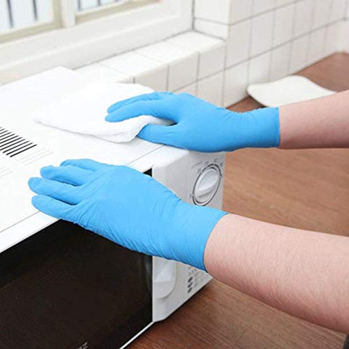 100 Pcs Guante de Nitrilo Guantes Desechables Disponibles Guantes Libres de Látex Guantes de Grado Alimenticio Higiénicos Seguridad Servicios de Alimento Limpieza Guantes en Caja