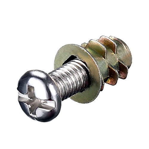 100 Piezas de Tornillo de Socket Hexagonal de Mueble de Aleación Zinc M4/ M5/ M6/ M8/ M10 Insertos de Rosca Kit de Herramienta de Surtido de Tuercas para Mueble de Madera (7 Tamaños)