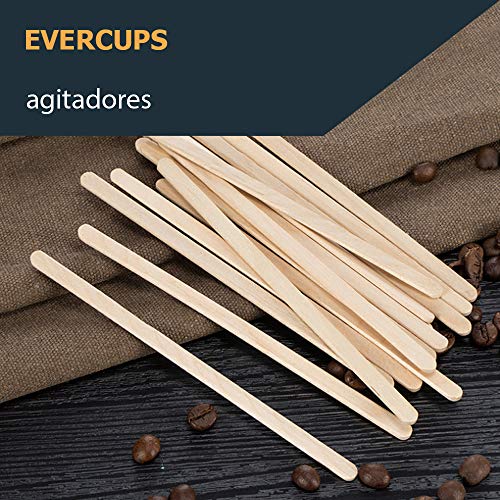 1000 Agitadores de Madera para Café, Té y etc. Agitador de madera natural 140 mm. Biodegradable y Compostable.