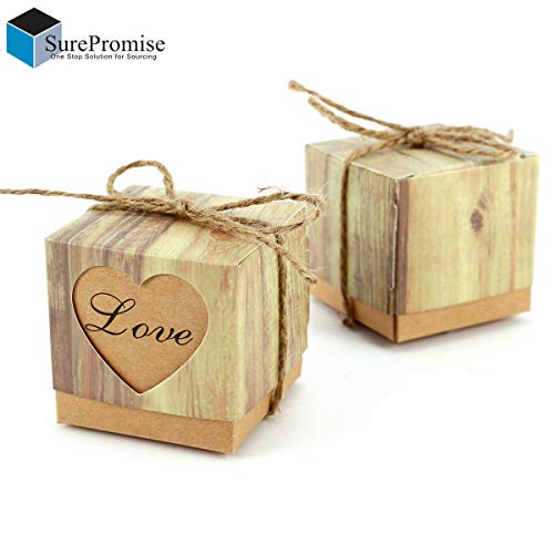 100Pcs Heart Love Rustic Sweet Laser Cut Candy Gift Boxes Wedding Party Favour