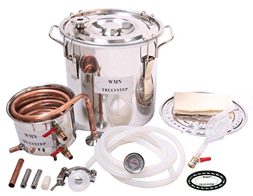 10L Kit de destilación de para el hogar destilador de cobre; para la elaboración casera de vino, alcohol, cerveza o destilación de agua