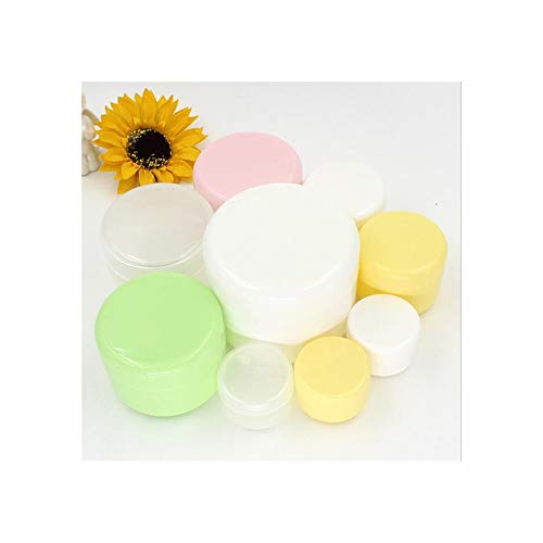 10PCS Botellas de plástico Reutilizables Vaciado Jar Jar Viaje Maquillaje de la Cara Crema/loción/cosmética contenedor Color 5,Pink,50g