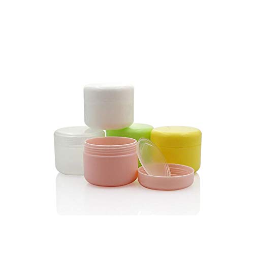 10PCS Botellas de plástico Reutilizables Vaciado Jar Jar Viaje Maquillaje de la Cara Crema/loción/cosmética contenedor Color 5,Pink,50g